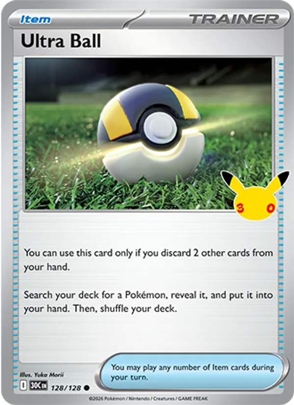 Ultra Ball — 30th Celebration #128/128, raw, NM