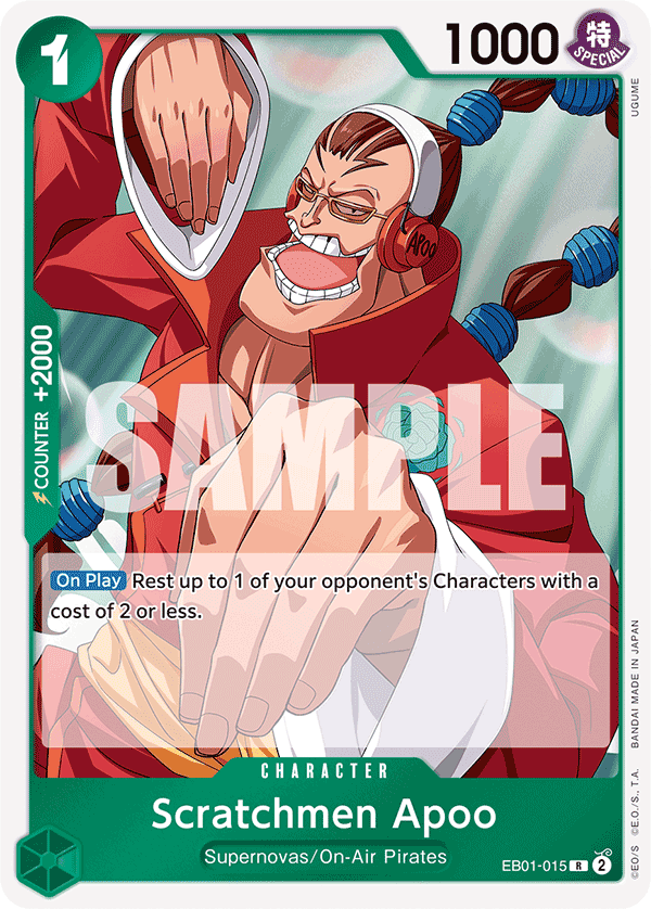 Scratchmen Apoo — Extra Booster Memorial Collection #EB01-015, BGS 10