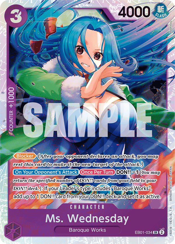 Ms. Wednesday — One Piece Extra Booster Memorial Collection #EB01-034, raw, NM