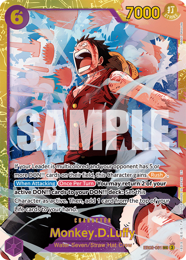 Monkey.D.Luffy — Extra Booster Anime 25th Collection #EB02-061, CGC 10