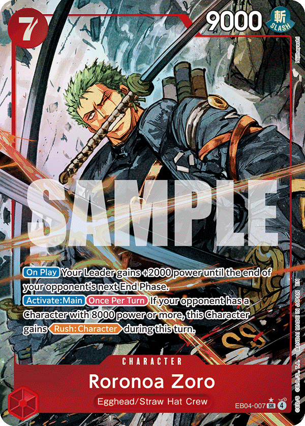 Roronoa Zoro — Extra Booster EB04 #EB04-007, CGC 10