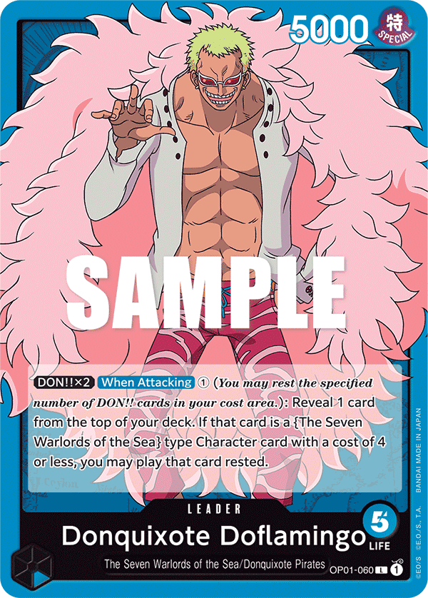 Donquixote Doflamingo — Romance Dawn #OP01-060, PSA 10