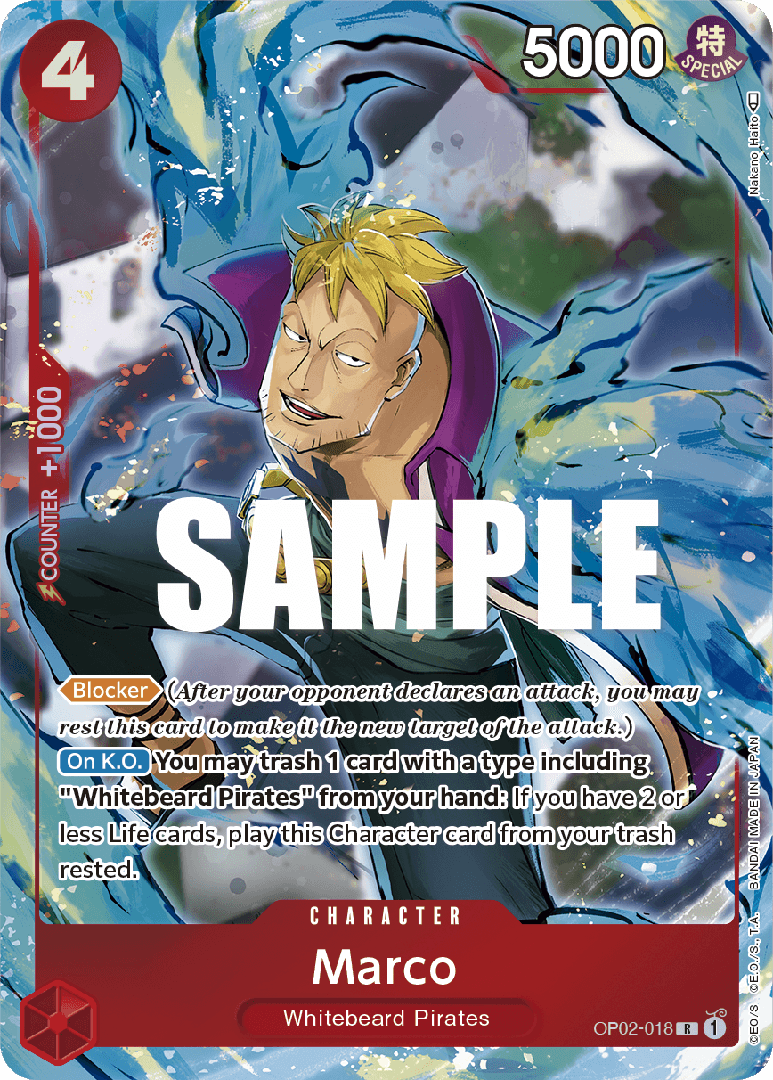 Marco — One Piece Paramount War #OP02-018, raw, NM
