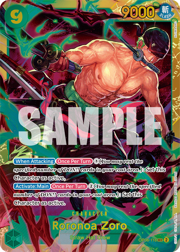 Roronoa Zoro — Wings of the Captain #OP06-118, CGC 10