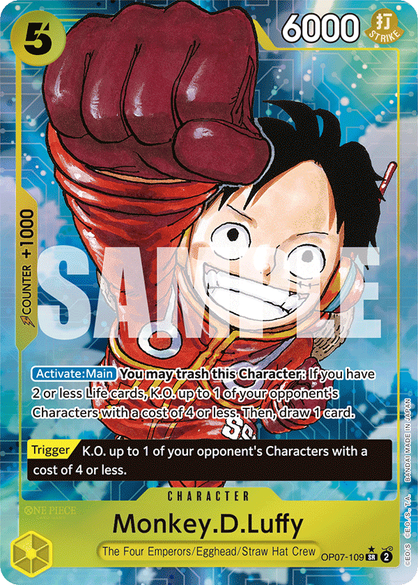 Monkey.D.Luffy — One Piece 500 Years in the Future #OP07-109, PSA 9