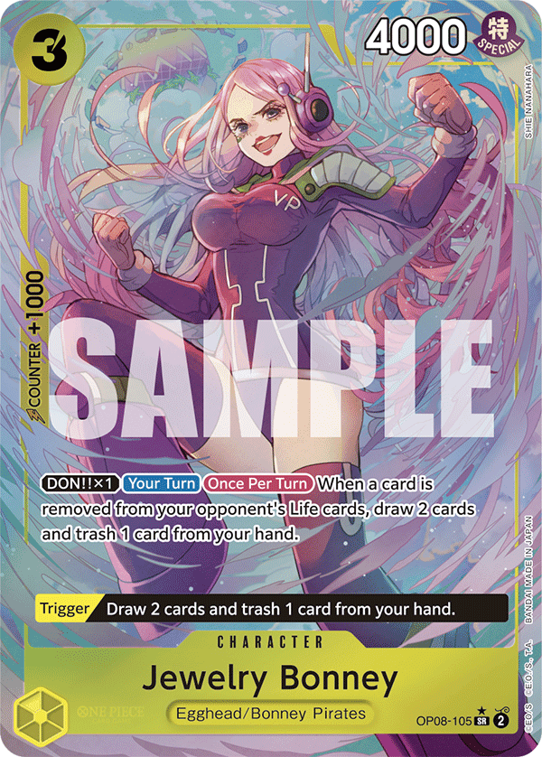 Jewelry Bonney — Two Legends #OP08-105, PSA 10