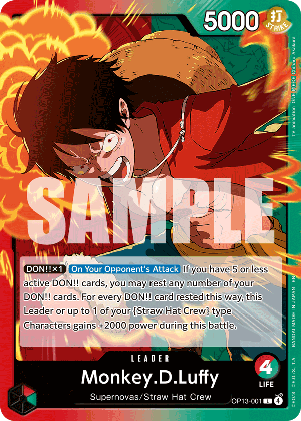 Monkey.D.Luffy — Carrying on His Will #OP13-001, CGC 10
