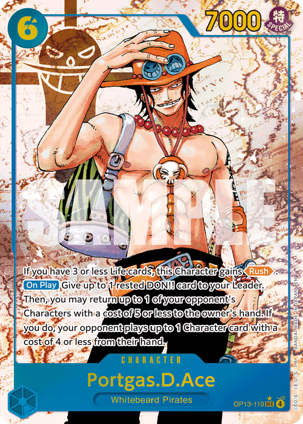 Portgas.D.Ace — Carrying on His Will #OP13-119, PSA 10