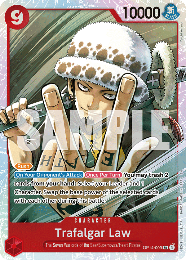Trafalgar Law — Azure Sea's Seven #OP14-009, PSA 10
