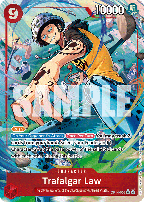 Trafalgar Law — Azure Sea's Seven #OP14-009, PSA 10