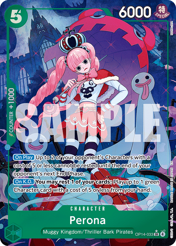 Perona — Azure Sea's Seven #OP14-033, PSA 10