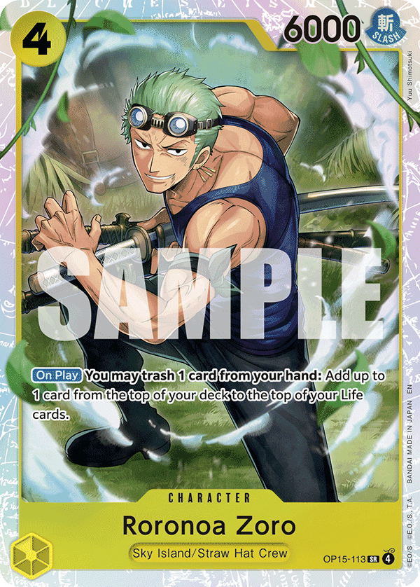 Roronoa Zoro — Adventure on Kami's Island #OP15-113, PSA 10