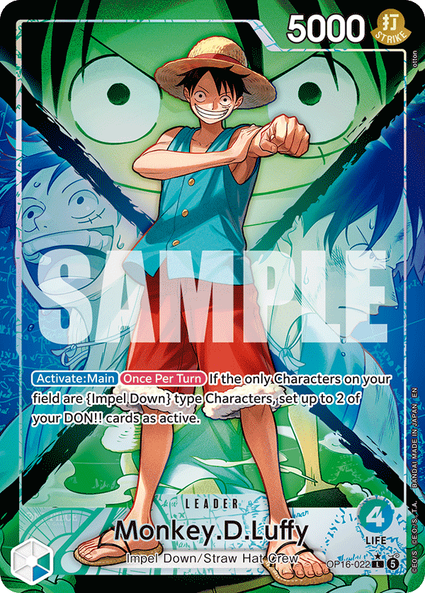 Monkey.D.Luffy — One Piece The Time of Battle #OP16-022, BGS 9.5