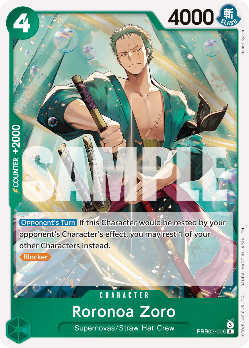 Roronoa Zoro — Premium Booster 2 #PRB02-006, PSA 10