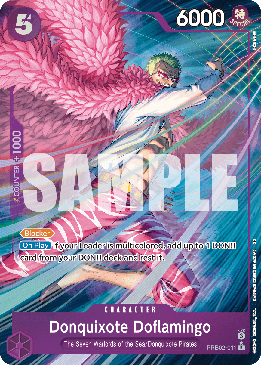 Donquixote Doflamingo — Premium Booster 2 #PRB02-011, raw, NM