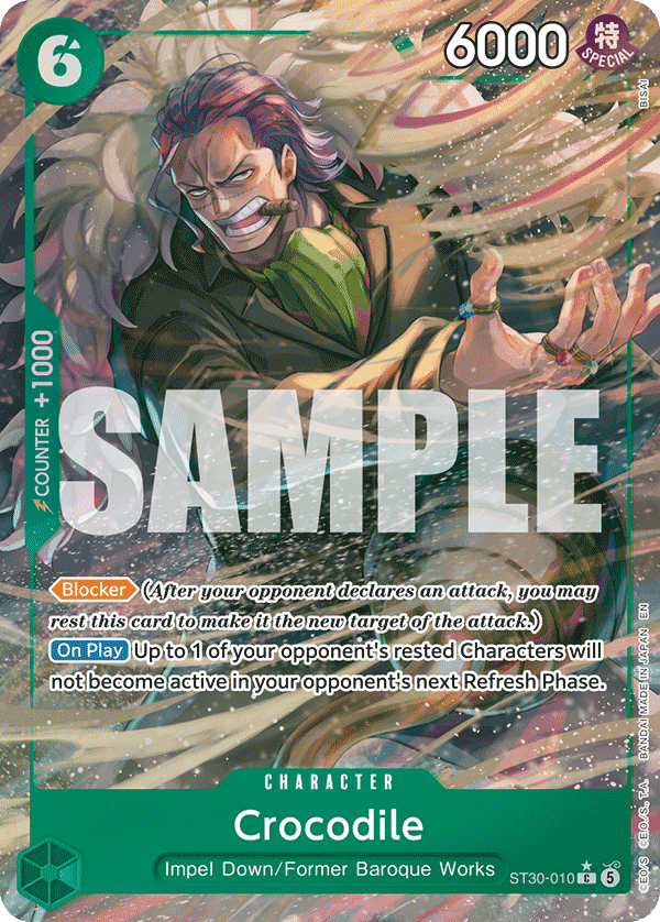 Crocodile — One Piece Starter Deck Ex 30: Luffy & Ace #ST30-010, raw, NM