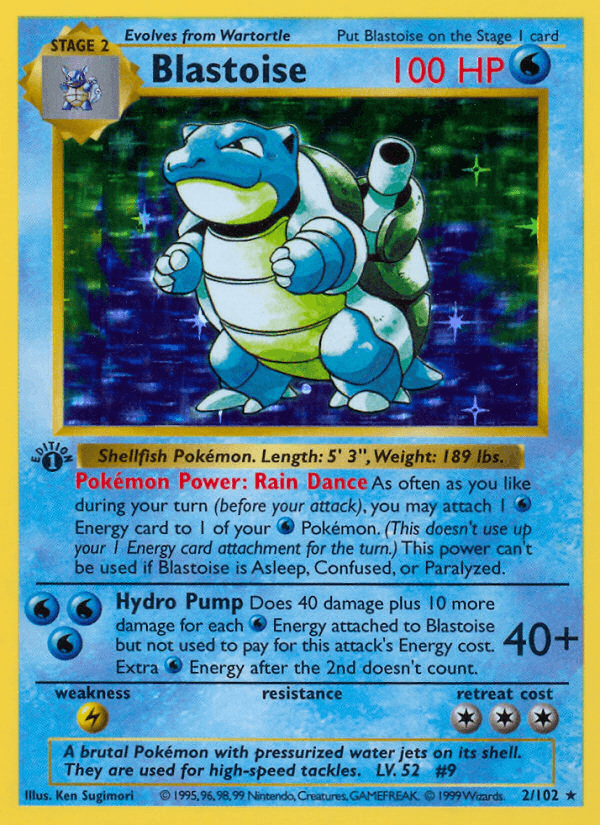 Blastoise — Base #2/102, PSA 9