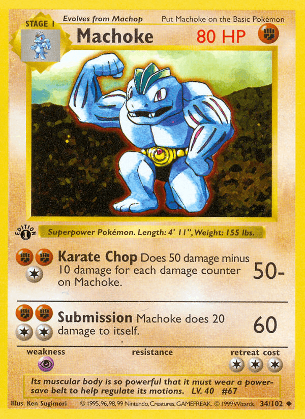 Machoke — Base #34/102, PSA 10