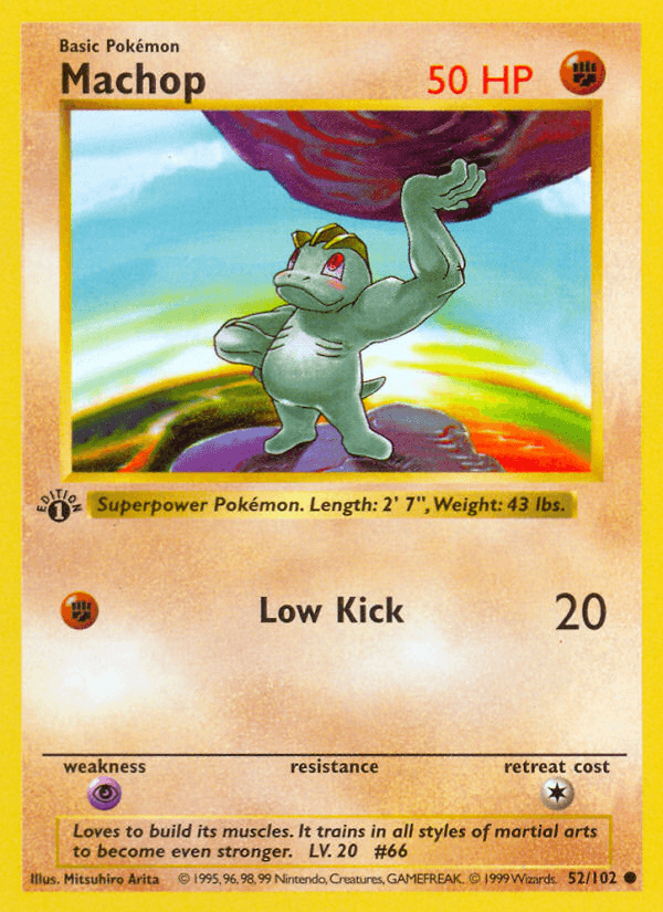 Machop — Base #52/102, PSA 10