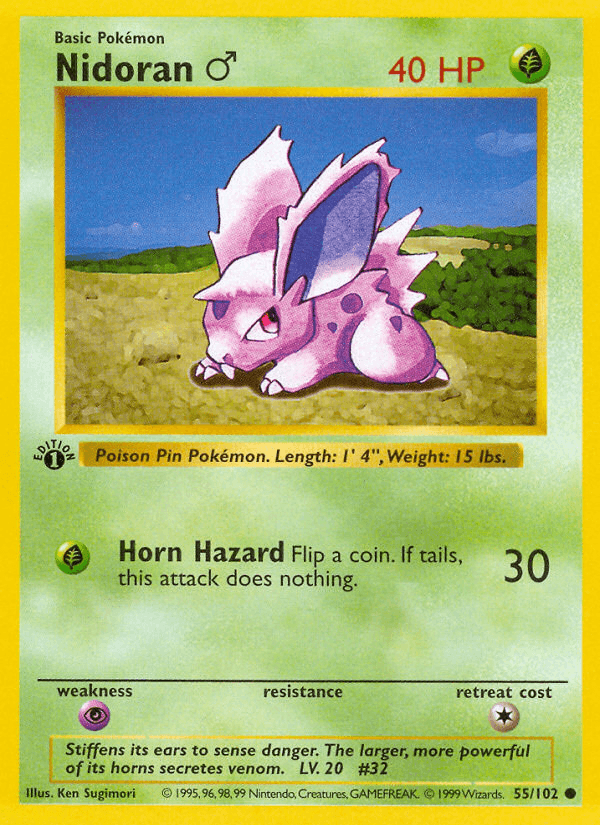 Nidoran — Base #55/102, PSA 10