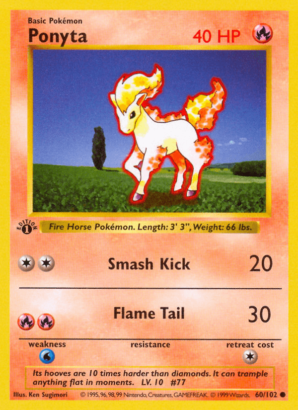 Ponyta — Base #60/102, PSA 10
