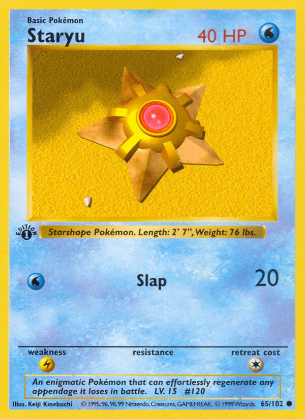 Staryu — Base #65/102, PSA 10