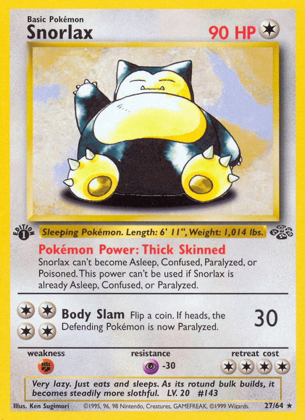 Snorlax — Jungle #27/64, PSA 9