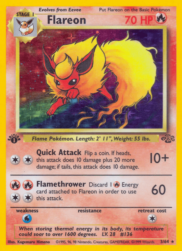Flareon — Jungle #3/64, PSA 8