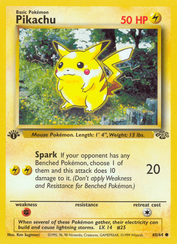 Pikachu — Jungle #60/64, PSA 10