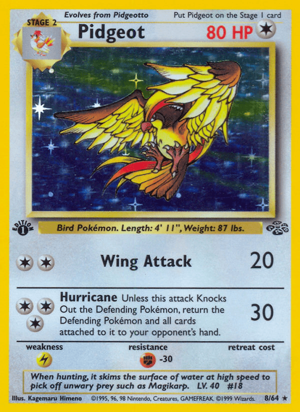 Pidgeot — Jungle #8/64, PSA 9