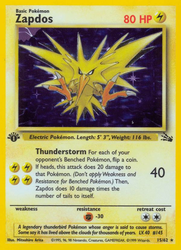 Zapdos — Fossil #15/62, PSA 9