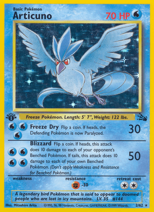 Articuno — Fossil #2/62, PSA 9