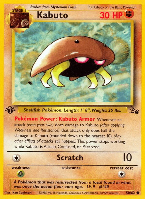 Kabuto — Fossil #50/62, PSA 8