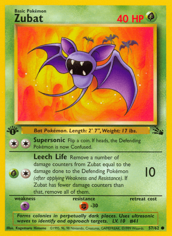 Zubat — Fossil #57/62, PSA 10