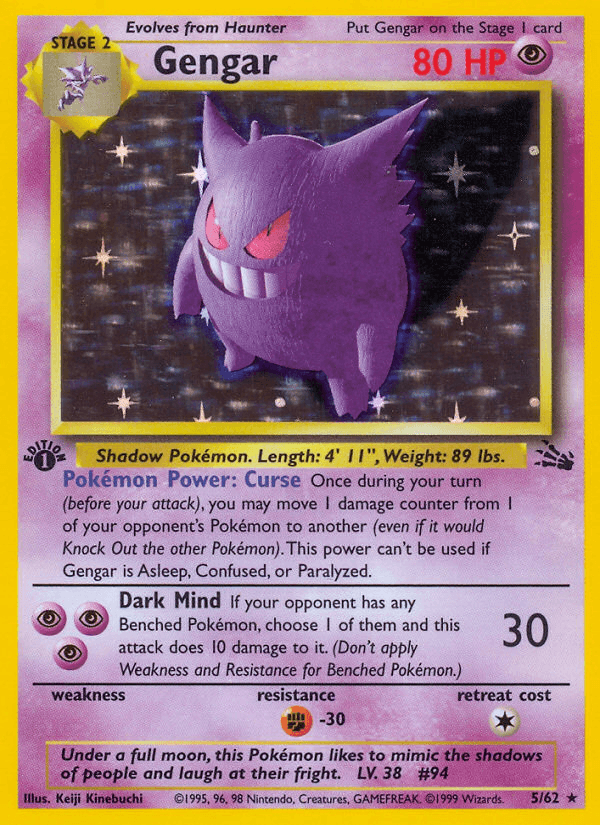 Gengar — Fossil #5/62, PSA 6