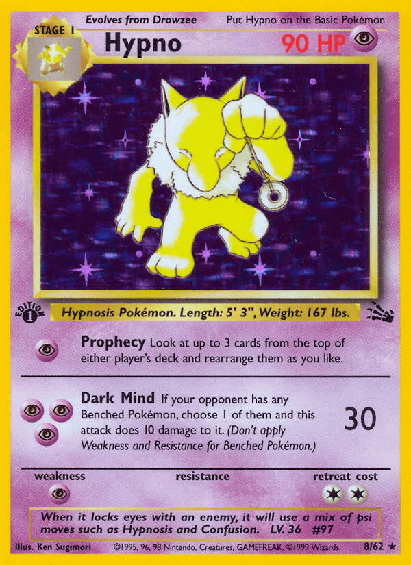 Hypno — Fossil #8/62, raw, NM
