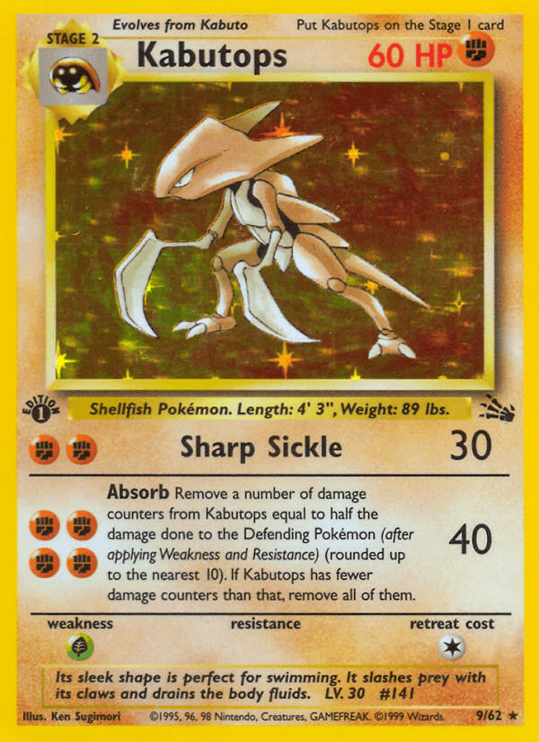 Kabutops — Fossil #9/62, PSA 8
