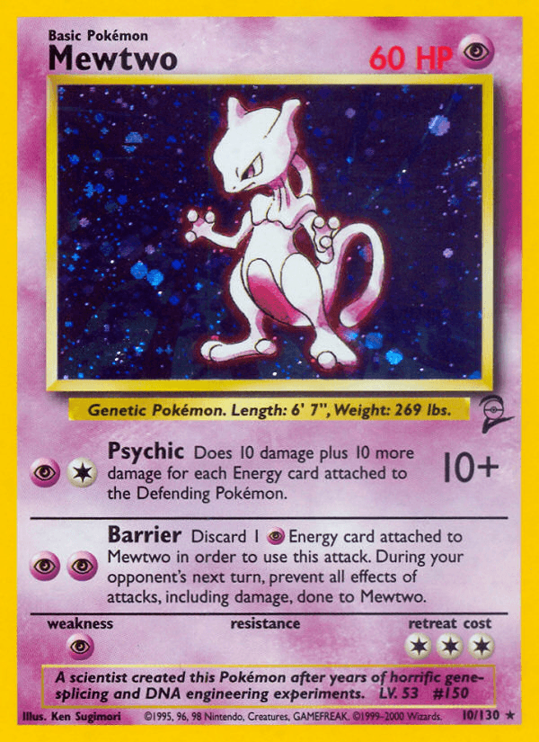 Mewtwo — Base Set 2 #10/130, PSA 7