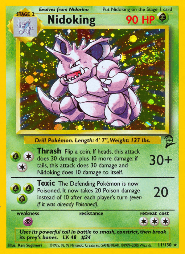 Nidoking — Base Set 2 #11/130, CGC 10