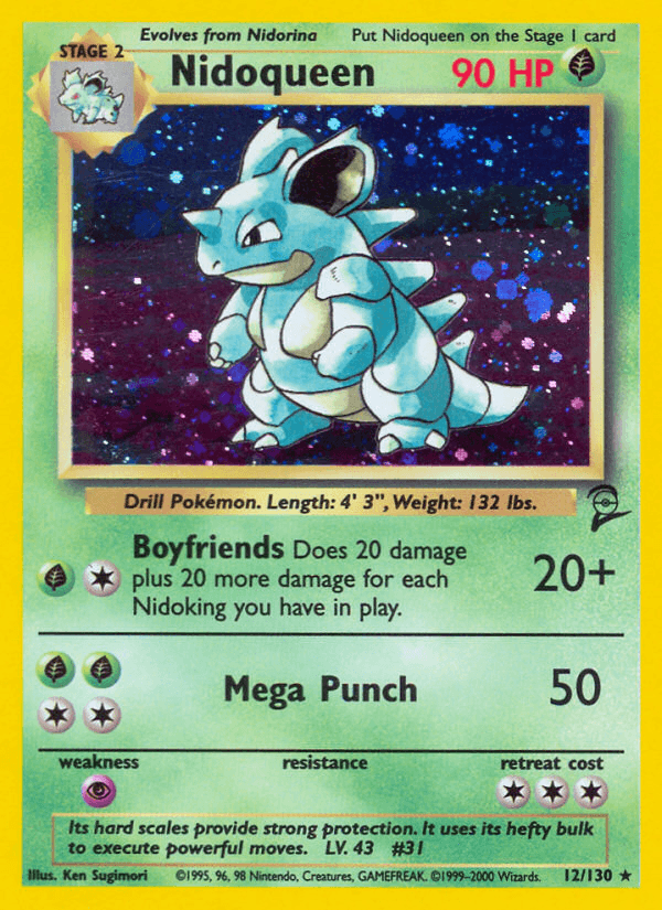 Nidoqueen — Base Set 2 #12/130, raw, NM