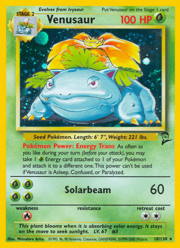 Venusaur — Base Set 2 #18/130, PSA 9