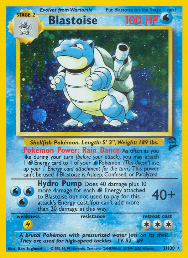 Blastoise — Base Set 2 #2/130, PSA 9