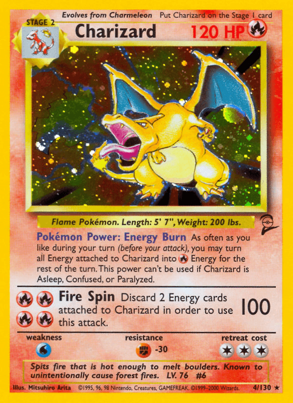Charizard — Base Set 2 #4/130, PSA 8
