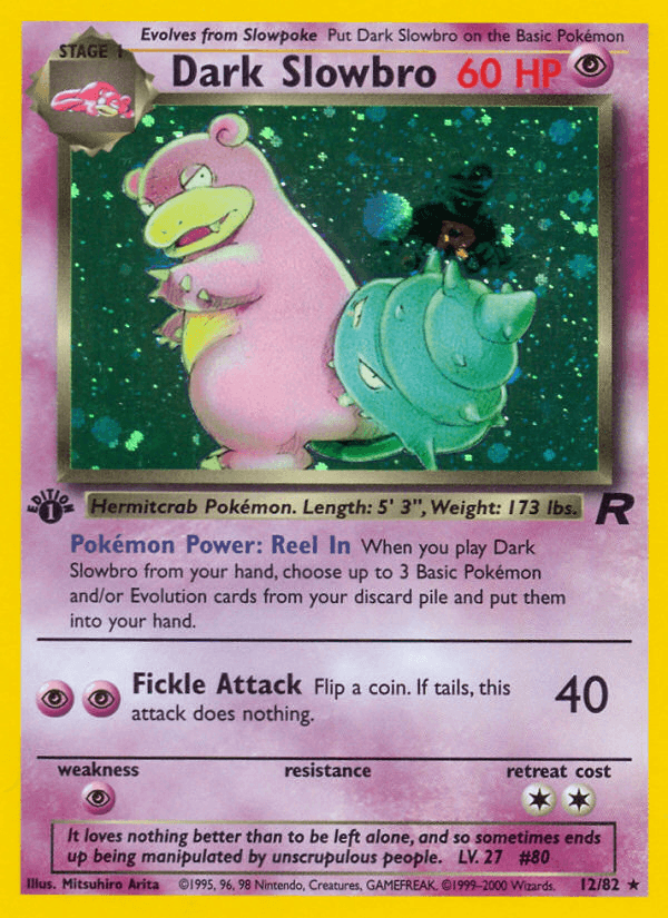 Dark Slowbro — Team Rocket #12/82, raw, NM
