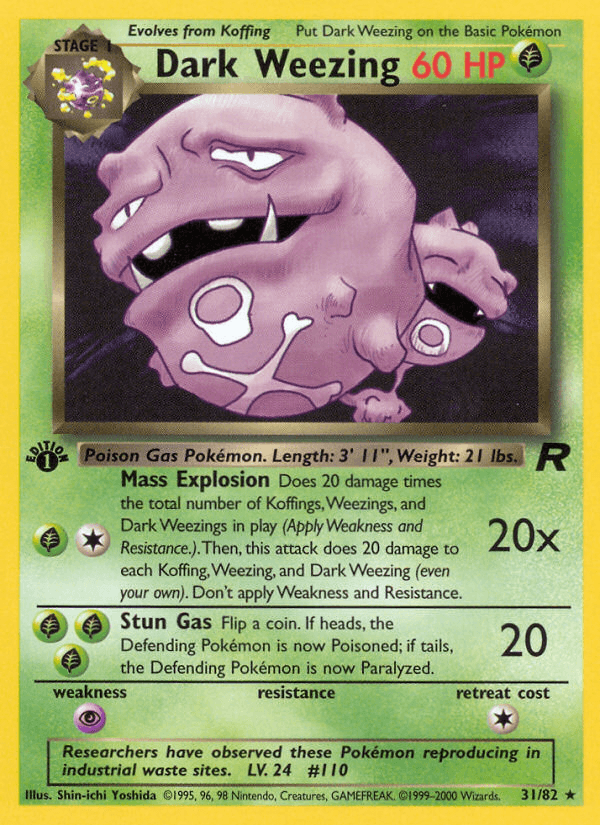 Dark Weezing — Team Rocket #31/82, raw, NM