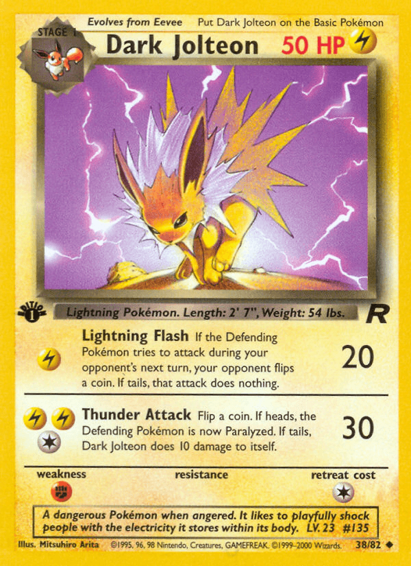 Dark Jolteon — Team Rocket #38/82, PSA 8