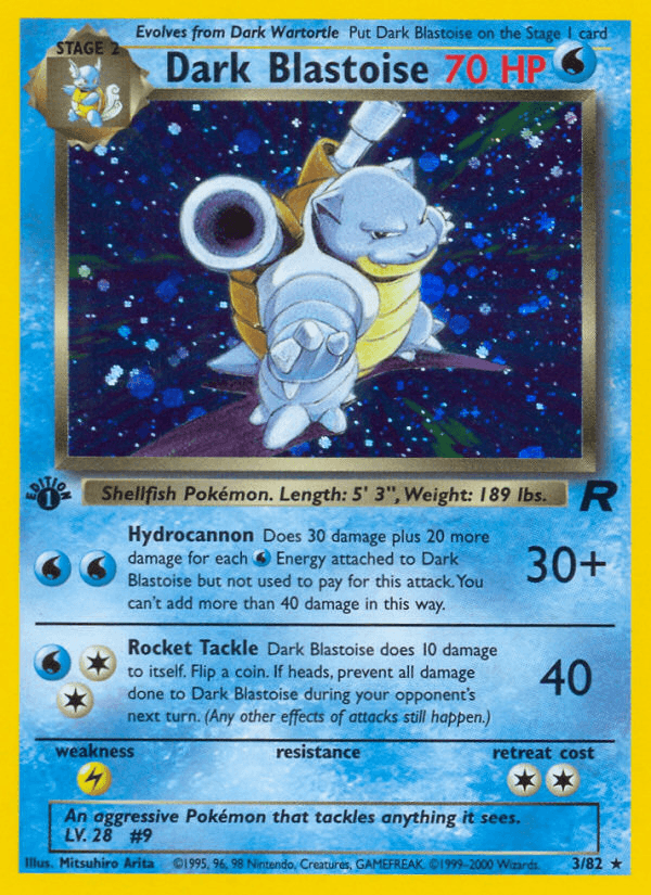 Dark Blastoise — Team Rocket #3/82, PSA 9