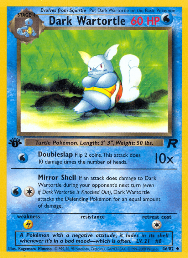 Dark Wartortle — Team Rocket #46/82, raw, NM