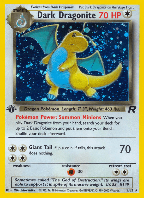 Dark Dragonite — Team Rocket #5/82, PSA 8