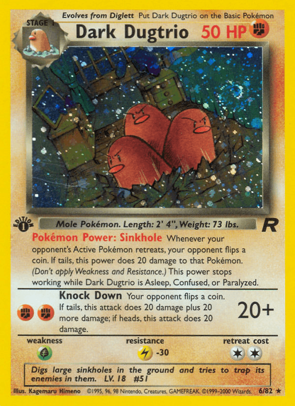 Dark Dugtrio — Team Rocket #6/82, PSA 8